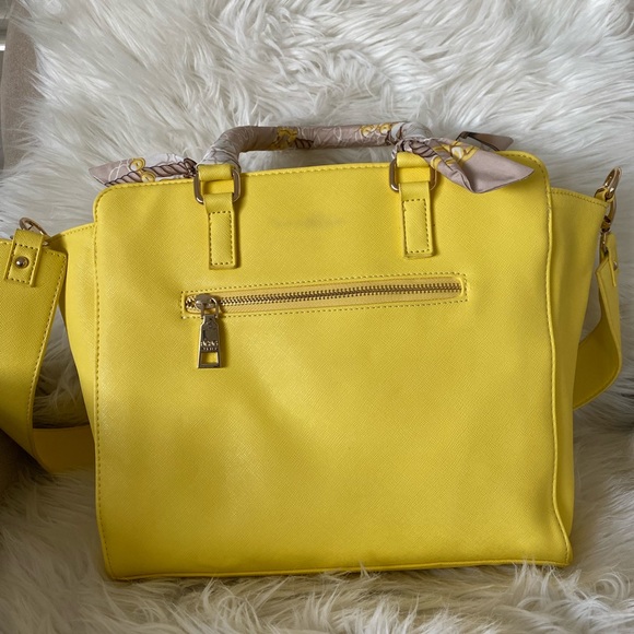 Yellow BCBG Large Tote Bag with Scarf Handles - Picture 9 of 10